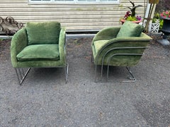Lovely pair George Mergenov for Weiman/Warren Lloyd Chrome Lounge Chair