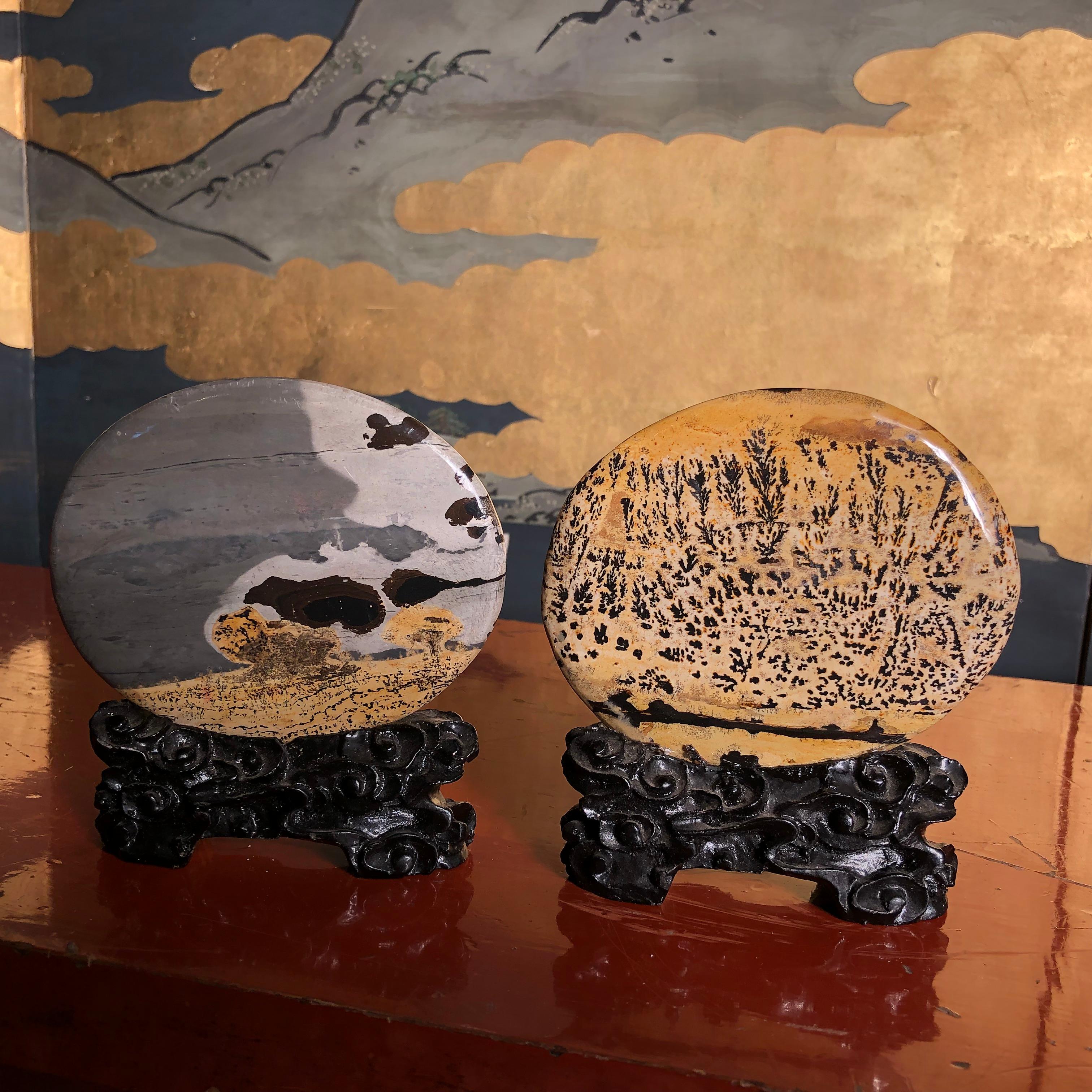 Chinese Lovely Pair Natural Viewing Stones, Collectors Work of Art