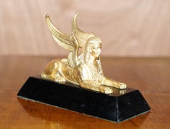 Lovely Pair of 19th Century Victorian Gold Gilt Bronze Grand Tour Sphinx Statues