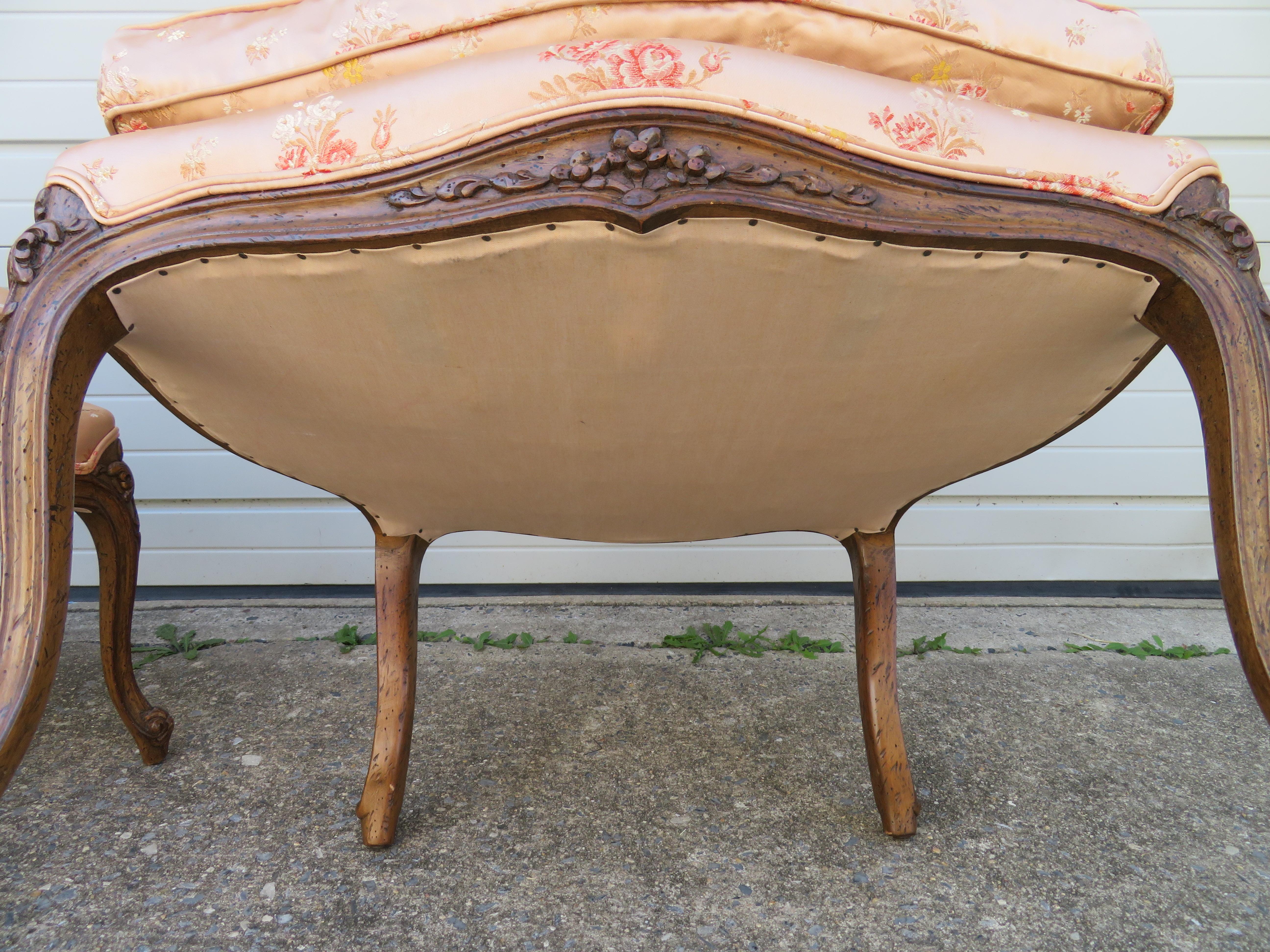 Schönes Paar französischer Bergre-Stühle im Louis-XV-Stil des 20. Jahrhunderts im Angebot 4