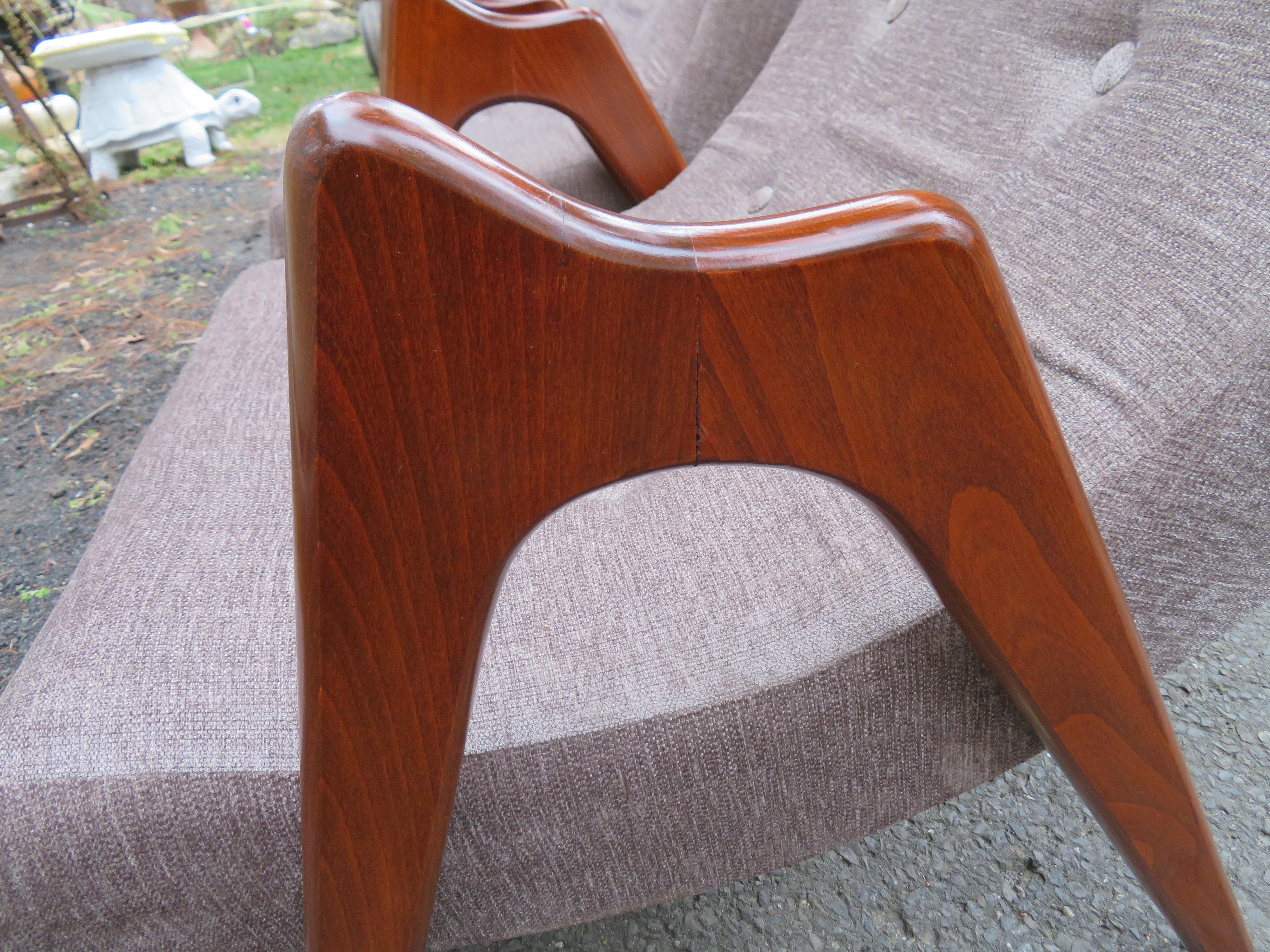 Lovely Pair of Adrian Pearsall Sculptural Walnut Scoop Chairs 4