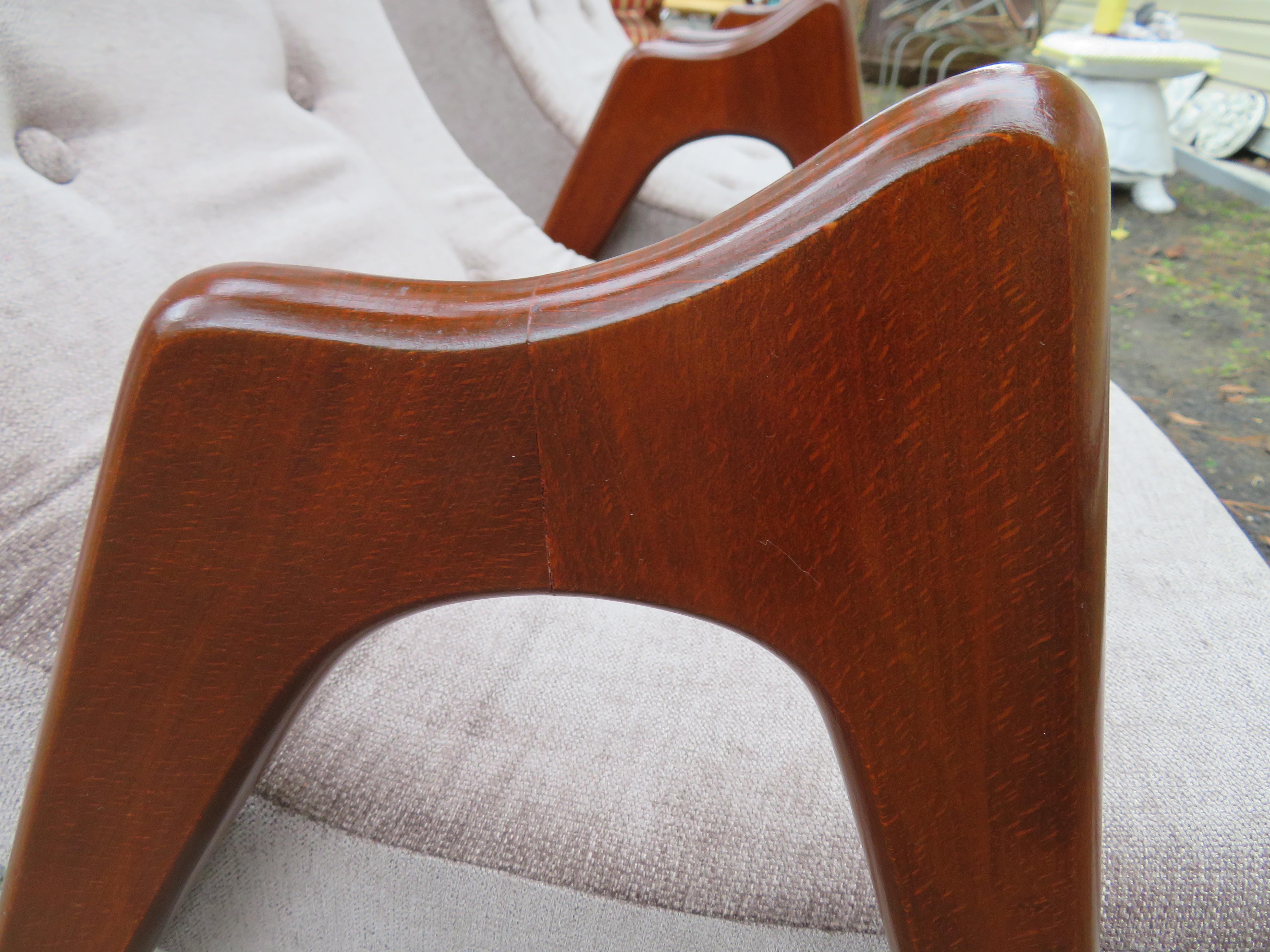 Lovely Pair of Adrian Pearsall Sculptural Walnut Scoop Chairs 2