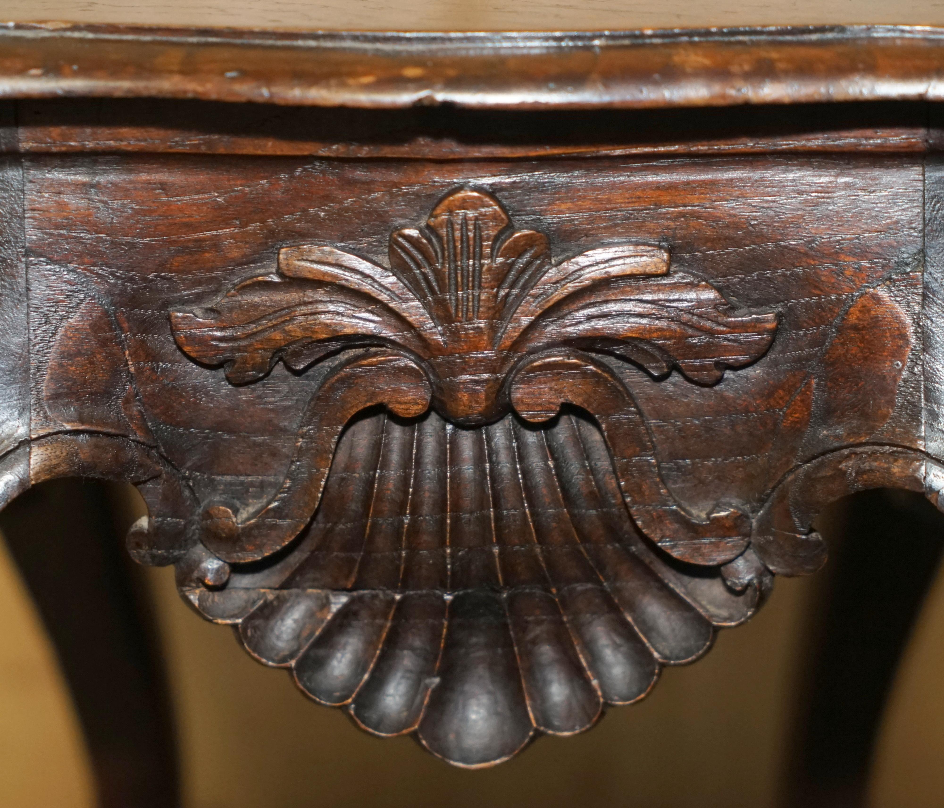 Hand-Crafted Lovely Pair of Antique circa 1900 Hand Carved Hardwood Claw & Ball Side Tables For Sale