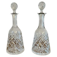 Lovely pair of antique Edwardian bell shaped decanters 