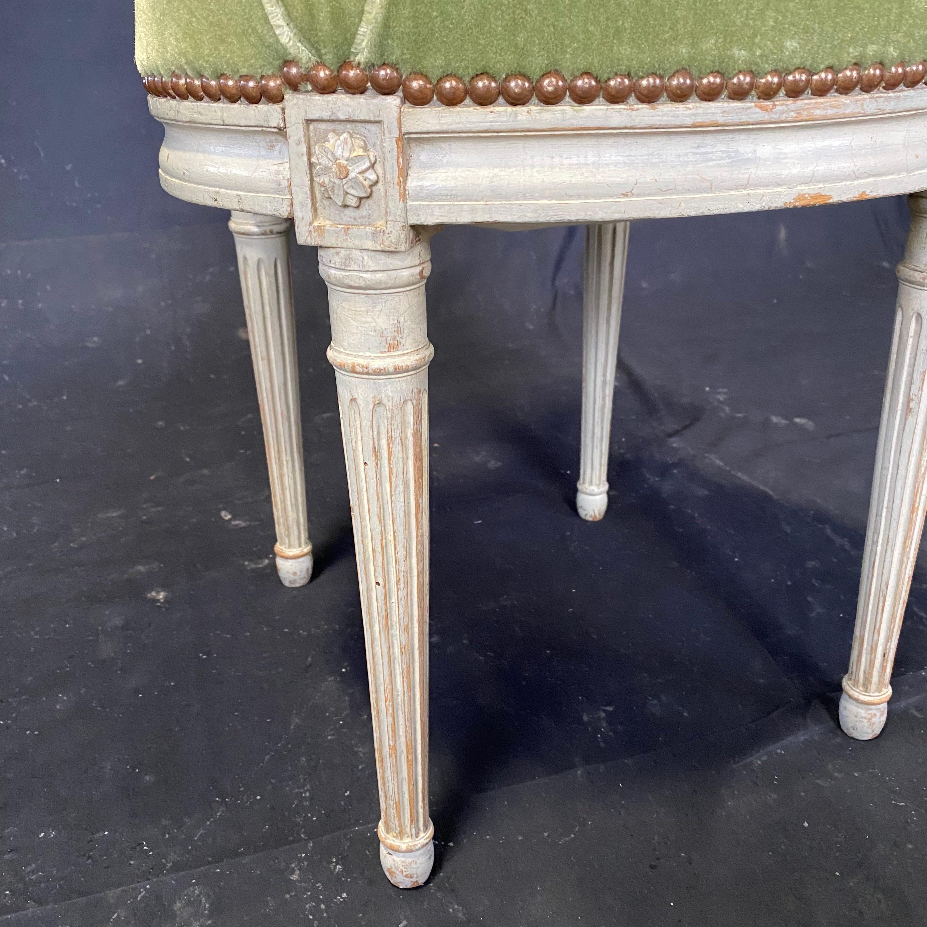 Lovely Pair of Antique French Louis XVI Side Chairs with Balloon Backs 7