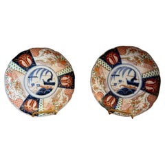 Lovely pair of antique Japanese imari plates