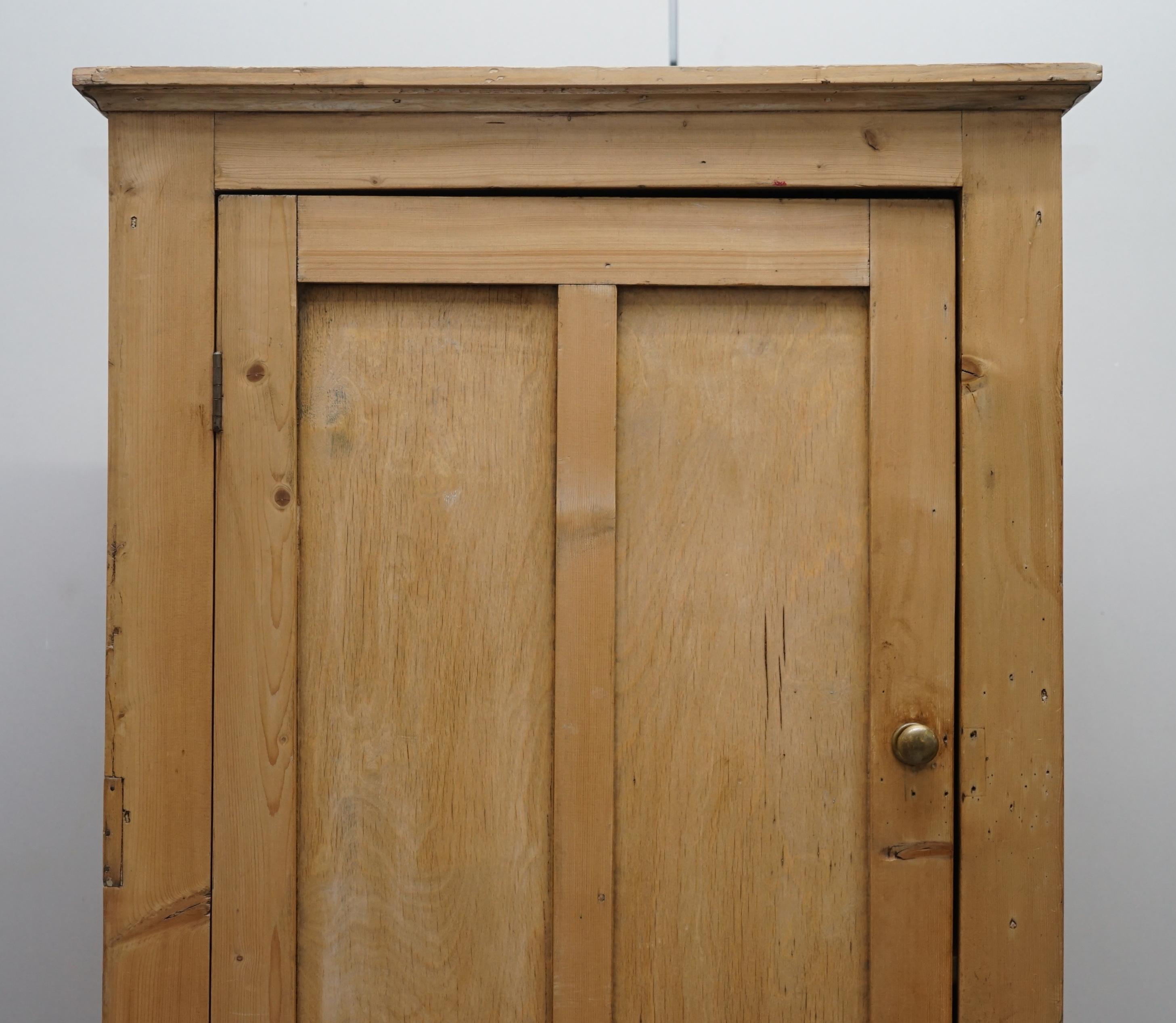 Lovely Pair of Antique Victorian circa 1880 Pine Kitchen Pot Cupboards + Drawers 7