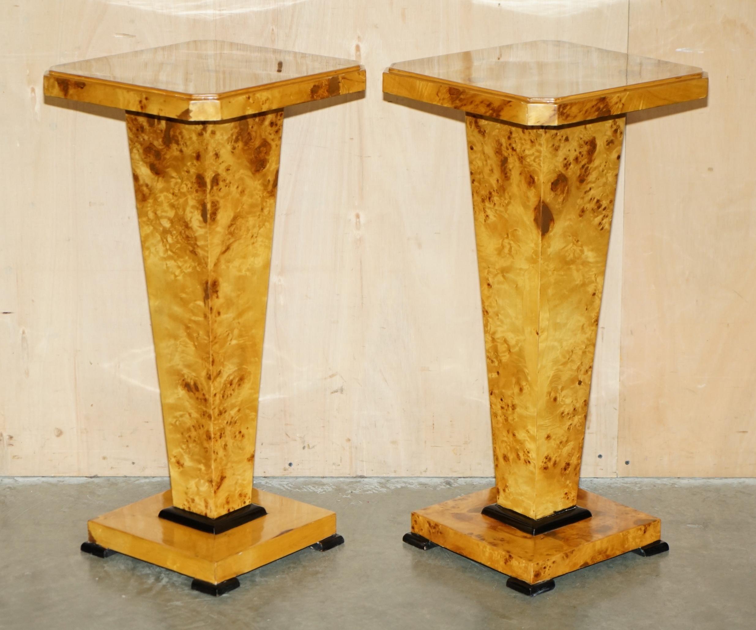 Royal House Antiques

Royal House Antiques is delighted to offer for sale this lovely pair of Vintage Burr Walnut Jardinière stands

Please note the delivery fee listed is just a guide, it covers within the M25 only for the UK and local Europe only