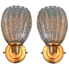 Lovely Pair of Barovier and Tosa Puelgoso Wall Sconces