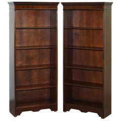 Lovely Pair of Bradley England Library Bookcases with Height Adjustable Shelves