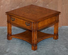 Lovely Pair of Burr Walnut Brights of Nettlebed Large Side End Lamp Wine Tables