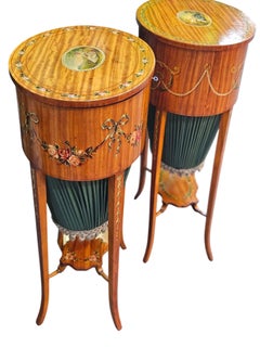 Lovely Pair of C1900s Satinwood Sewing Tables