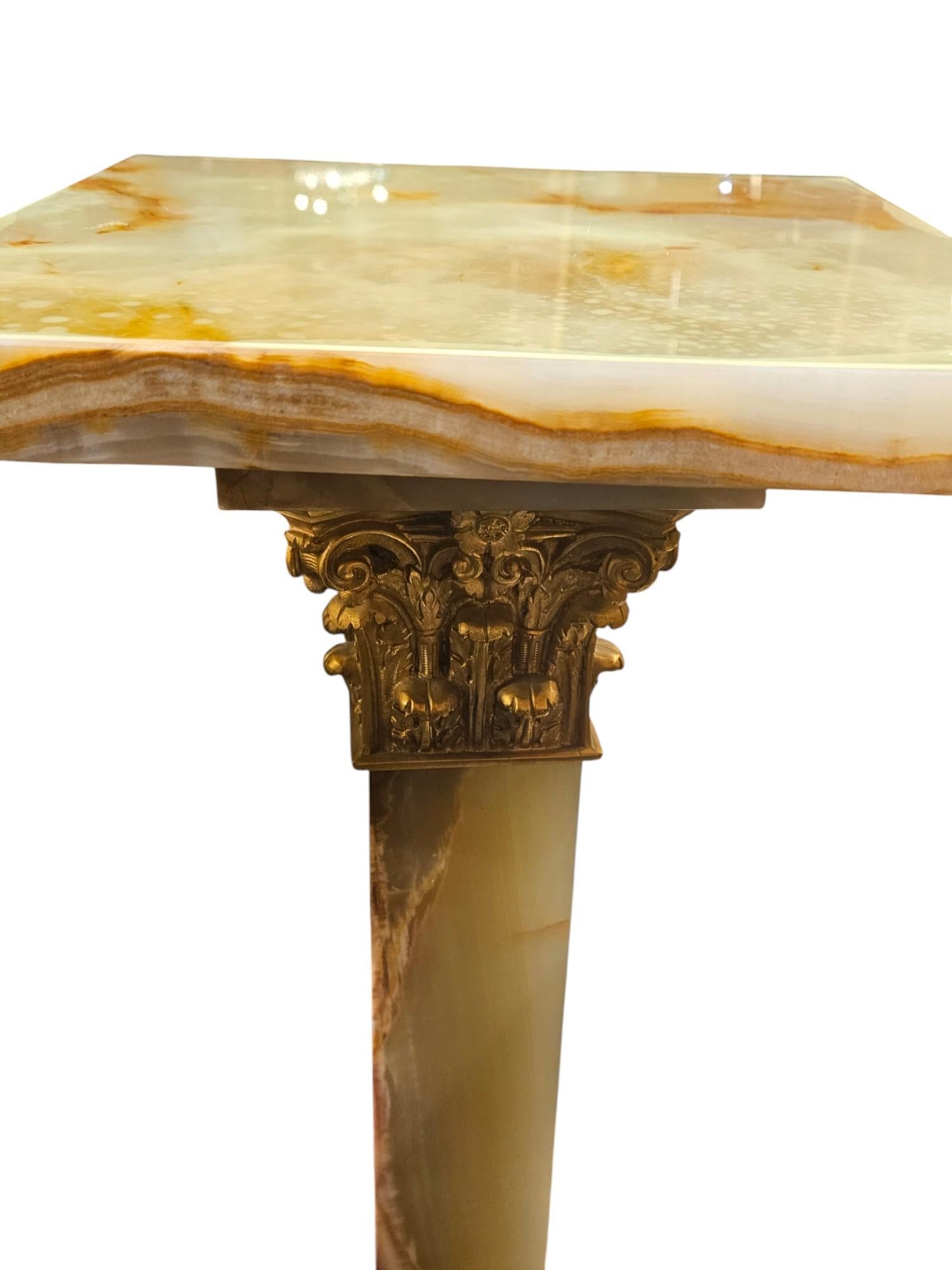 Art Deco Lovely Pair of C1920s Onyx Pedestals For Sale