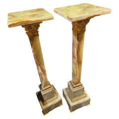 Lovely Pair of C1920s Onyx Pedestals