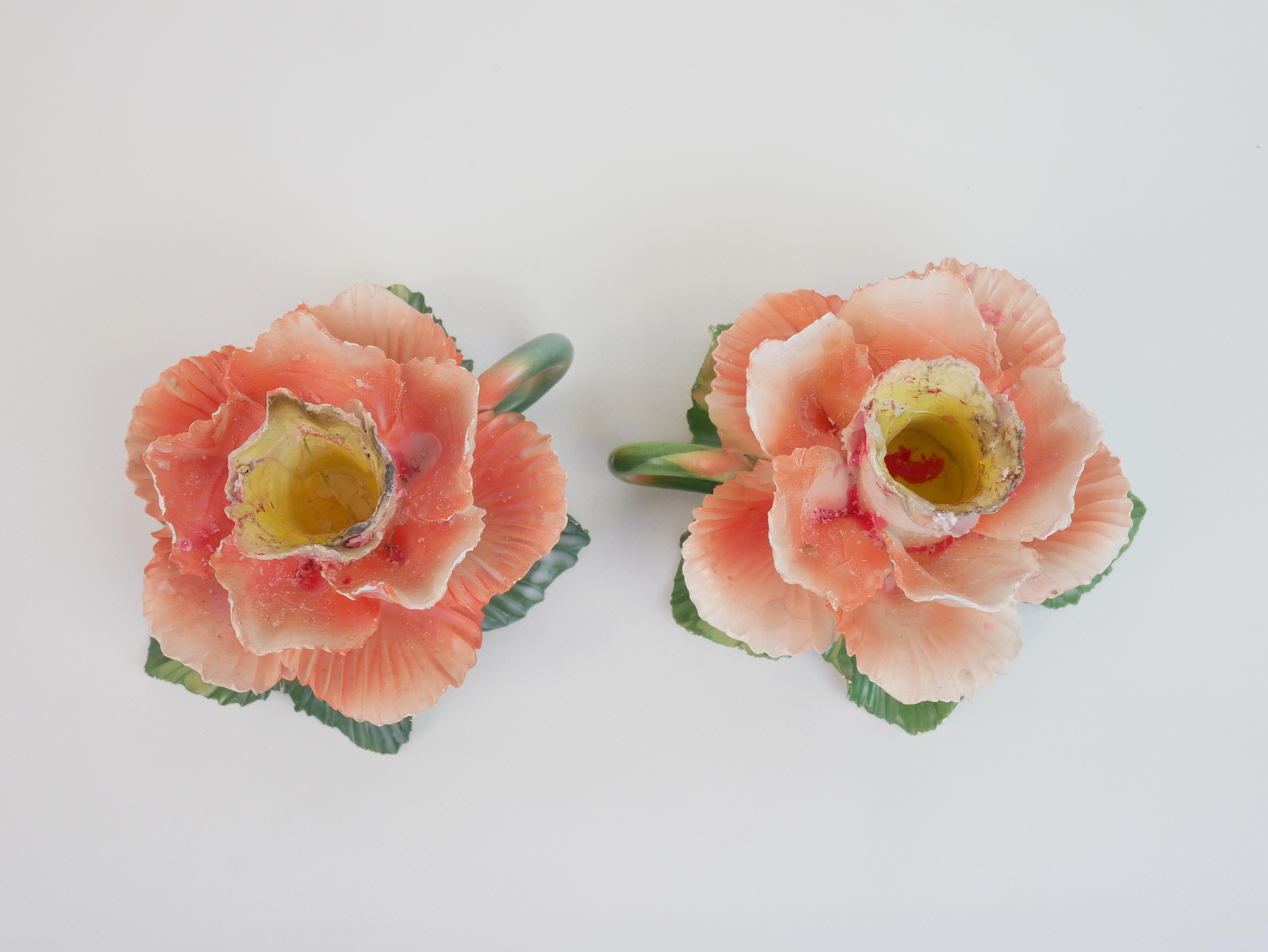 Lovely pair of candle holders by Maison Lancel in ceramic For Sale 6