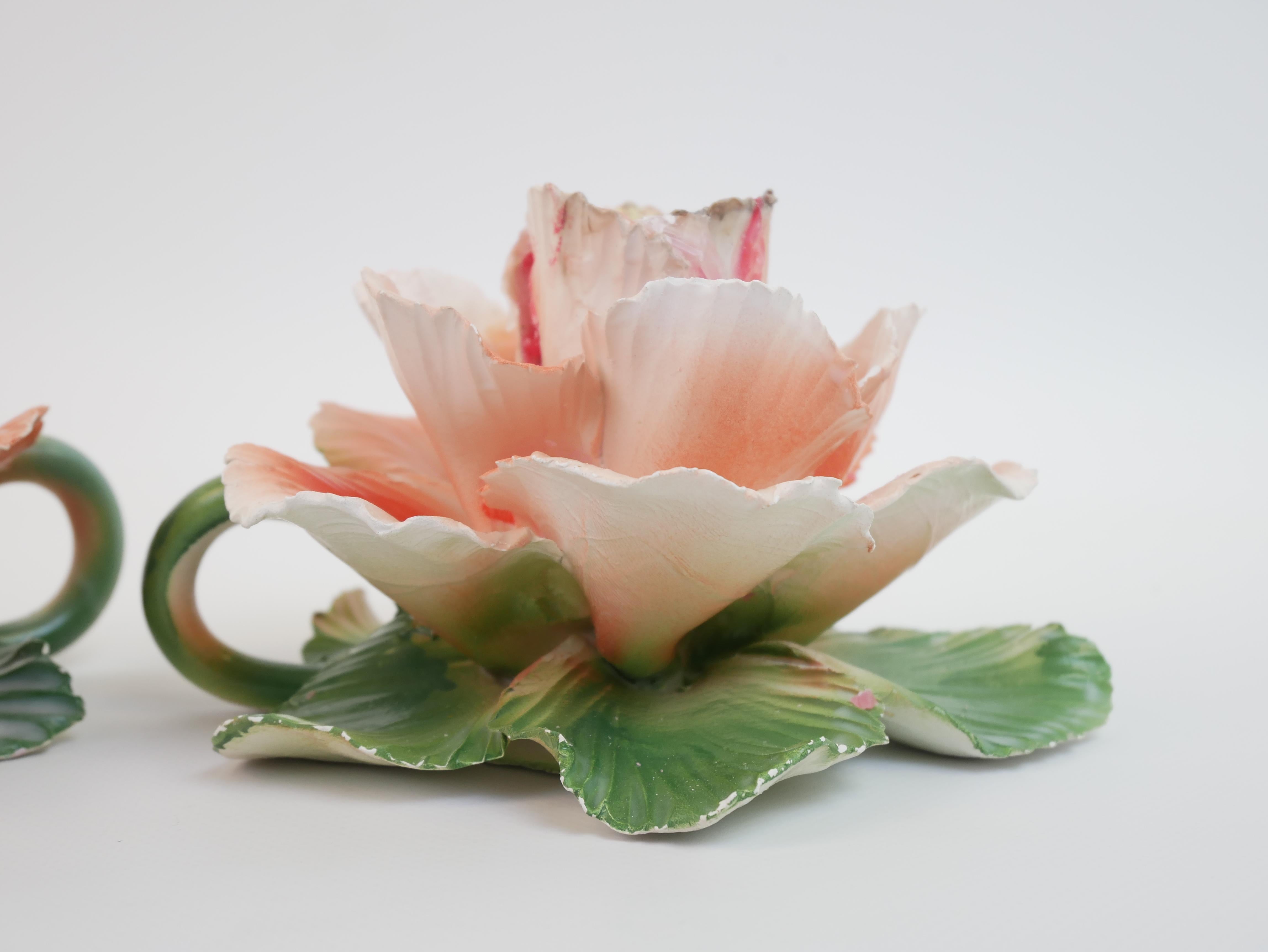Lovely pair of candle holders by Maison Lancel in ceramic For Sale 8