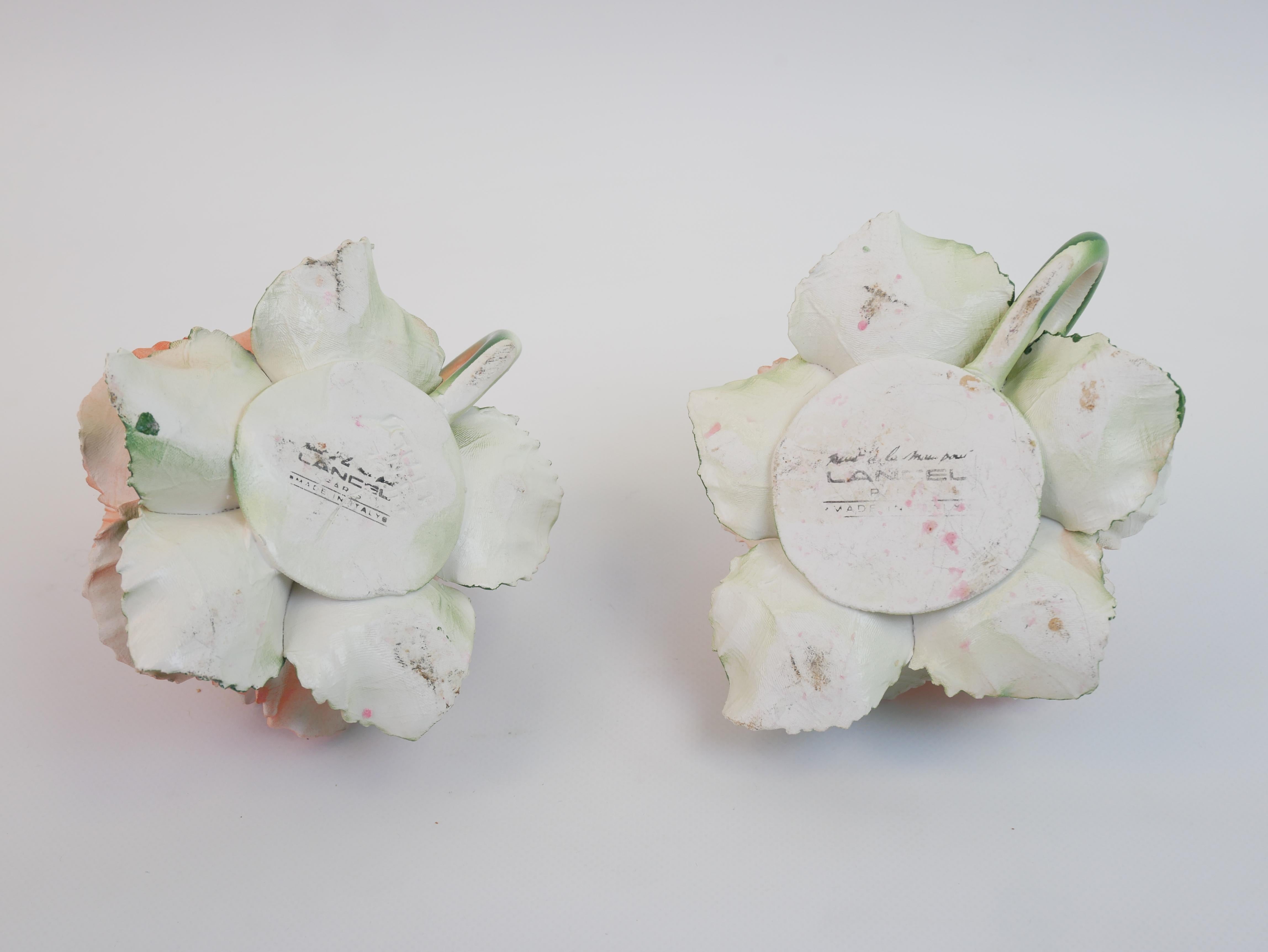 Lovely pair of candle holders by Maison Lancel in ceramic For Sale 10