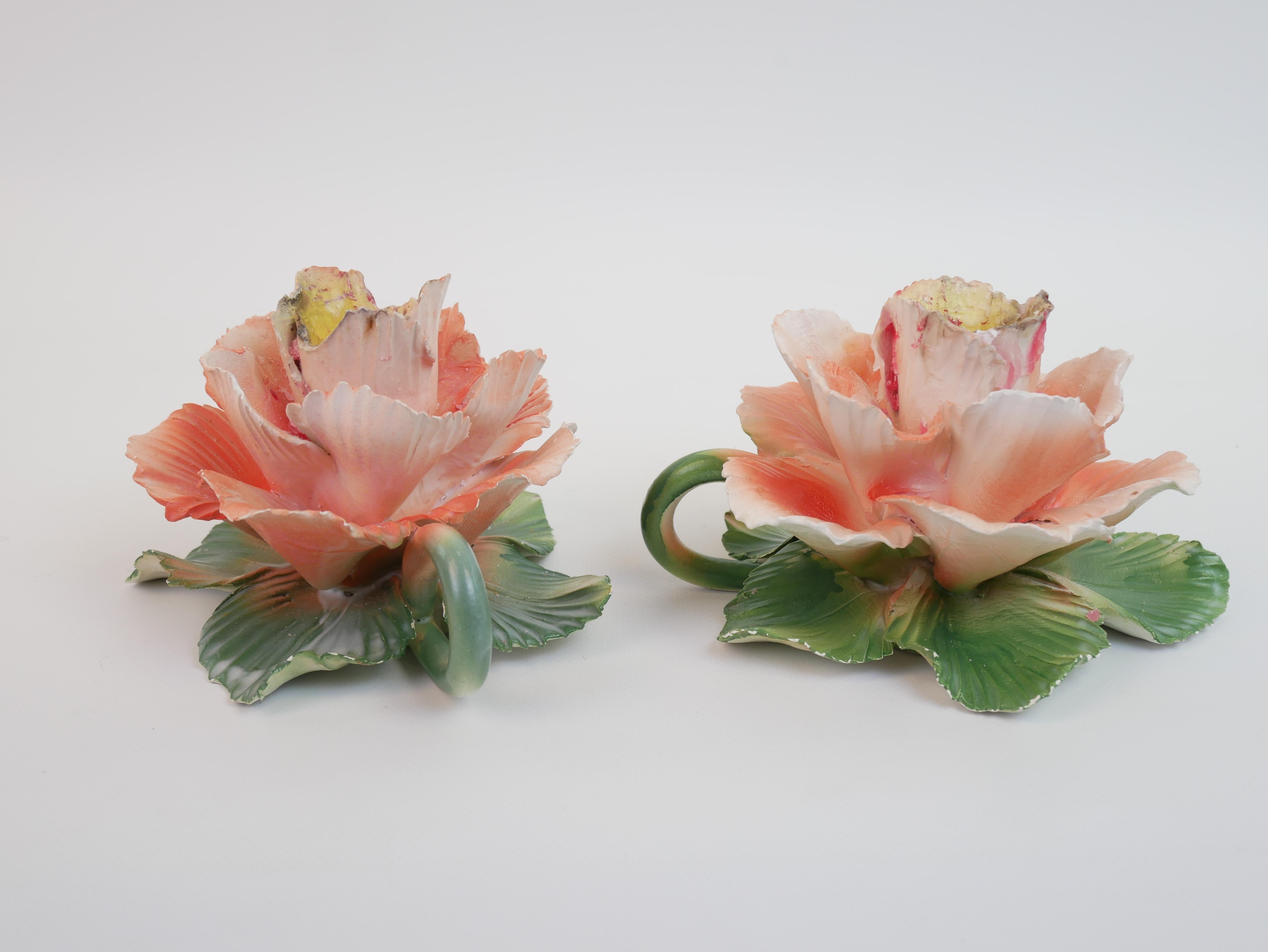 Ceramic Lovely pair of candle holders by Maison Lancel in ceramic For Sale