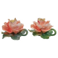 Lovely pair of candle holders by Maison Lancel in ceramic