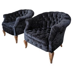 Lovely pair of chesterfield armchairs