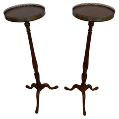 Lovely Pair of English Antique Round Mahogany Plant Stands
