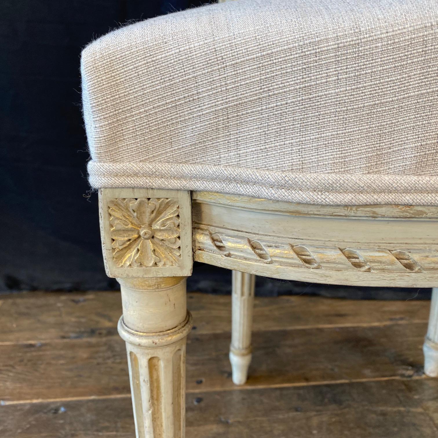 Upholstery Lovely Pair of French 19th Century Louis XVI Neoclassical Side Chairs For Sale