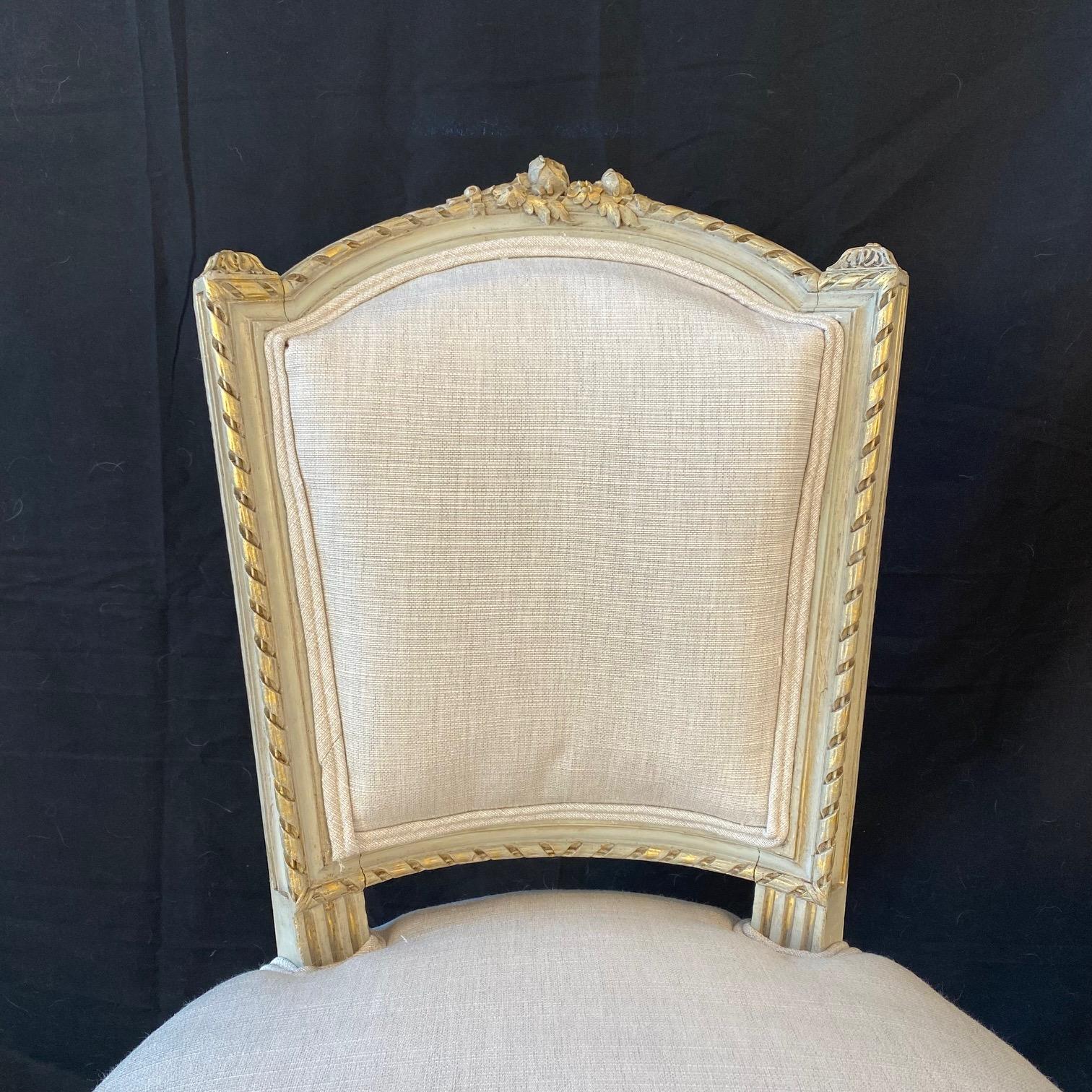 Lovely Pair of French 19th Century Louis XVI Neoclassical Side Chairs For Sale 2