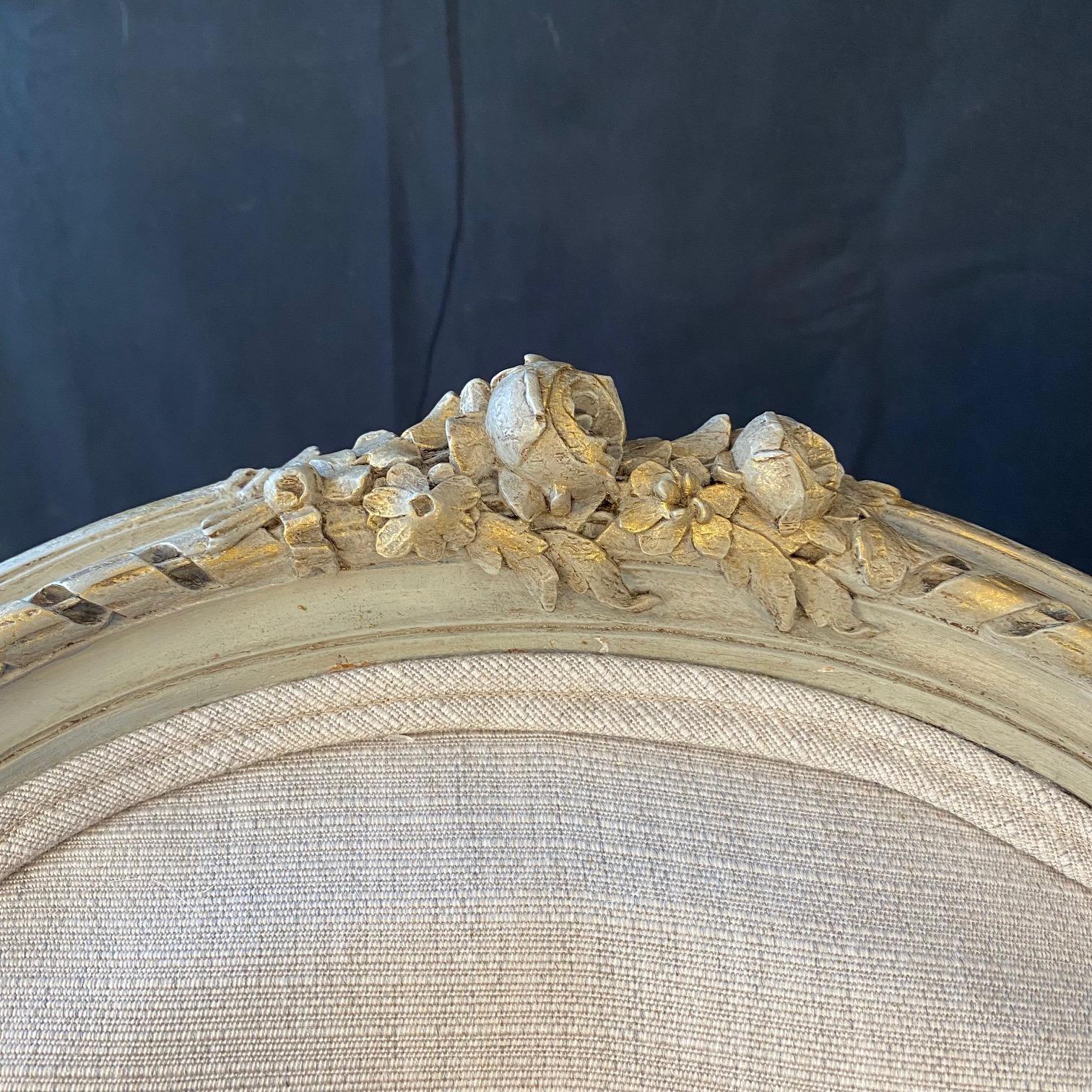 Lovely Pair of French 19th Century Louis XVI Neoclassical Side Chairs For Sale 3
