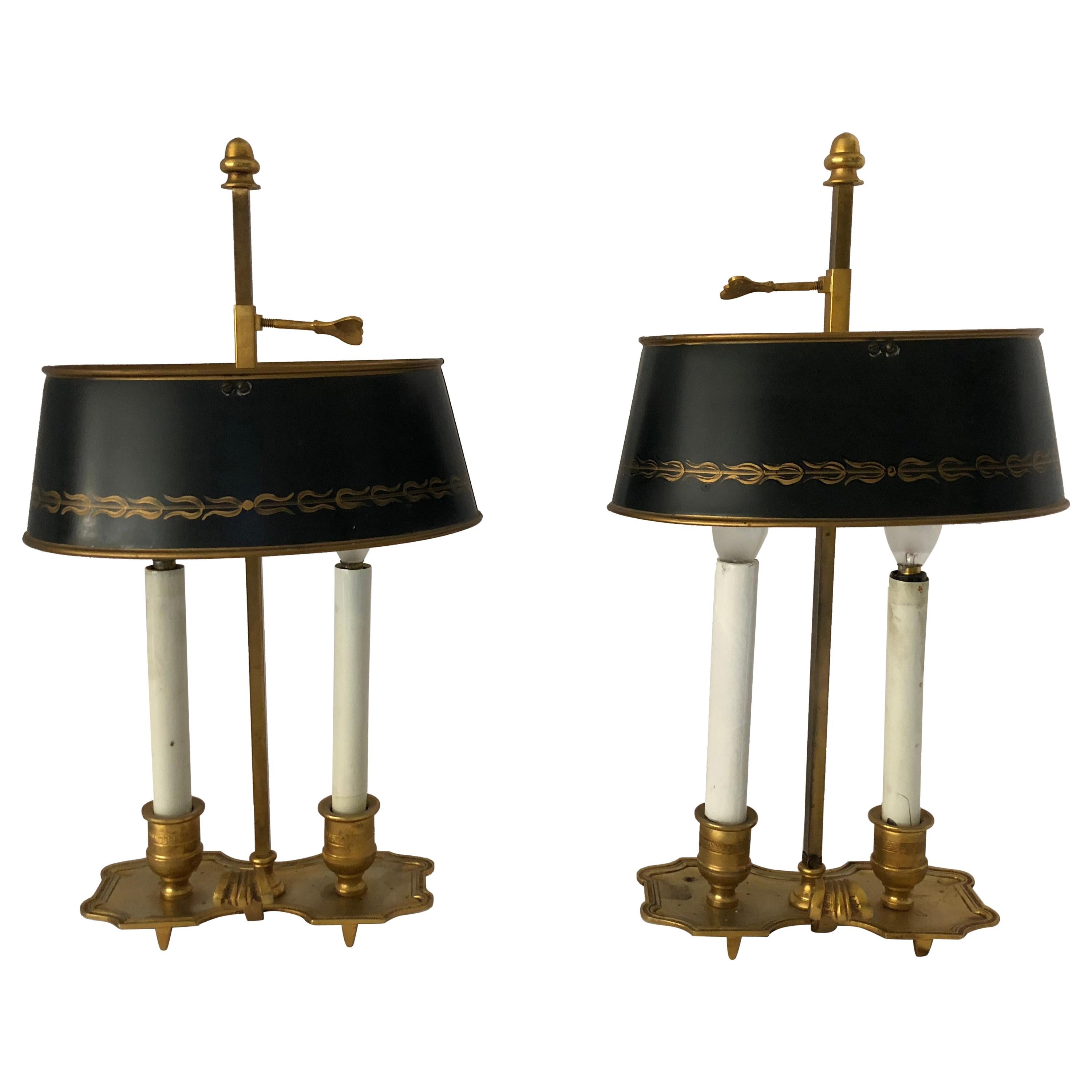 Lovely Pair of French Bouillotte Lamps