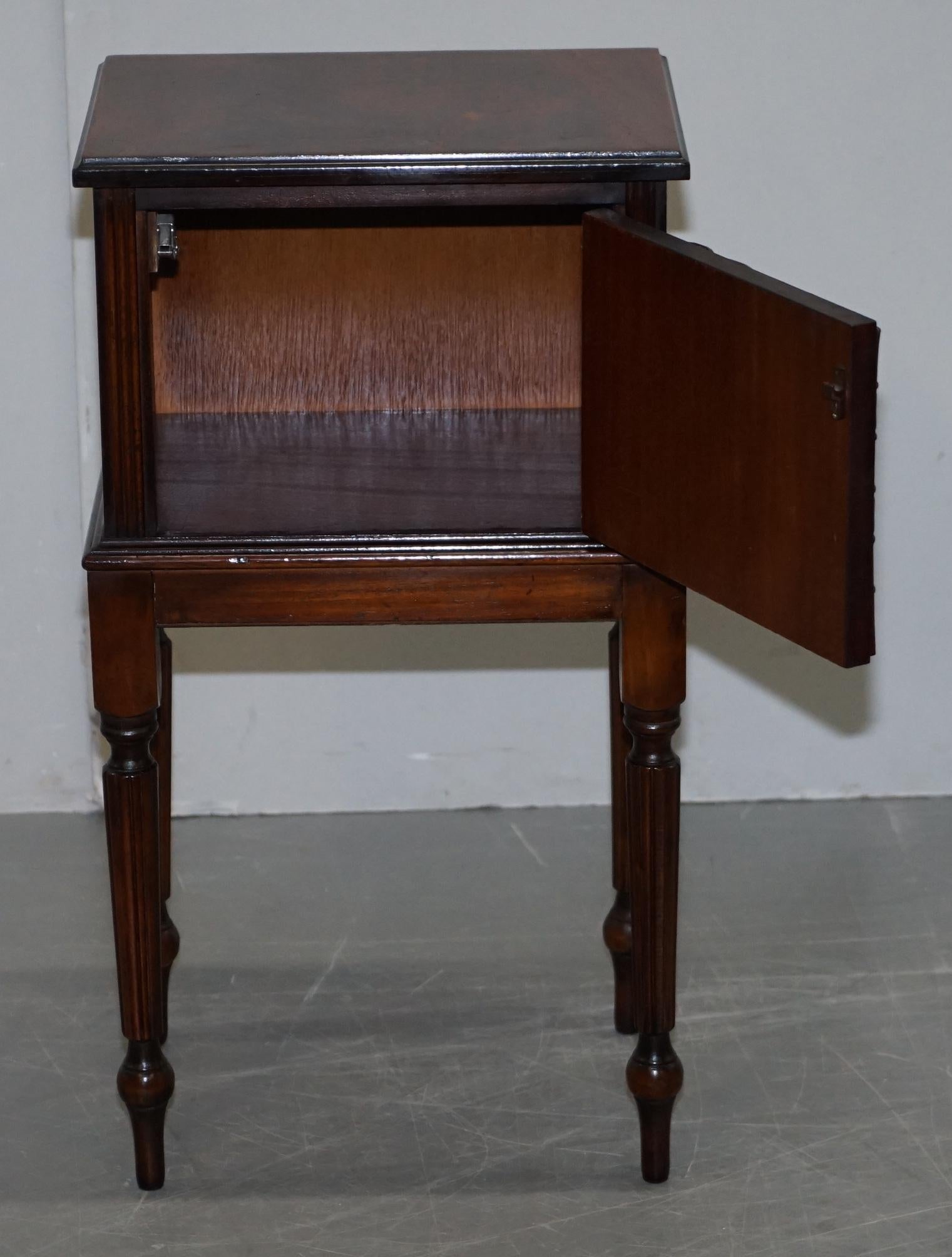 Lovely Pair of Fully Restored Faux Book Front Side End Lamp Wine Table Cupboards 3