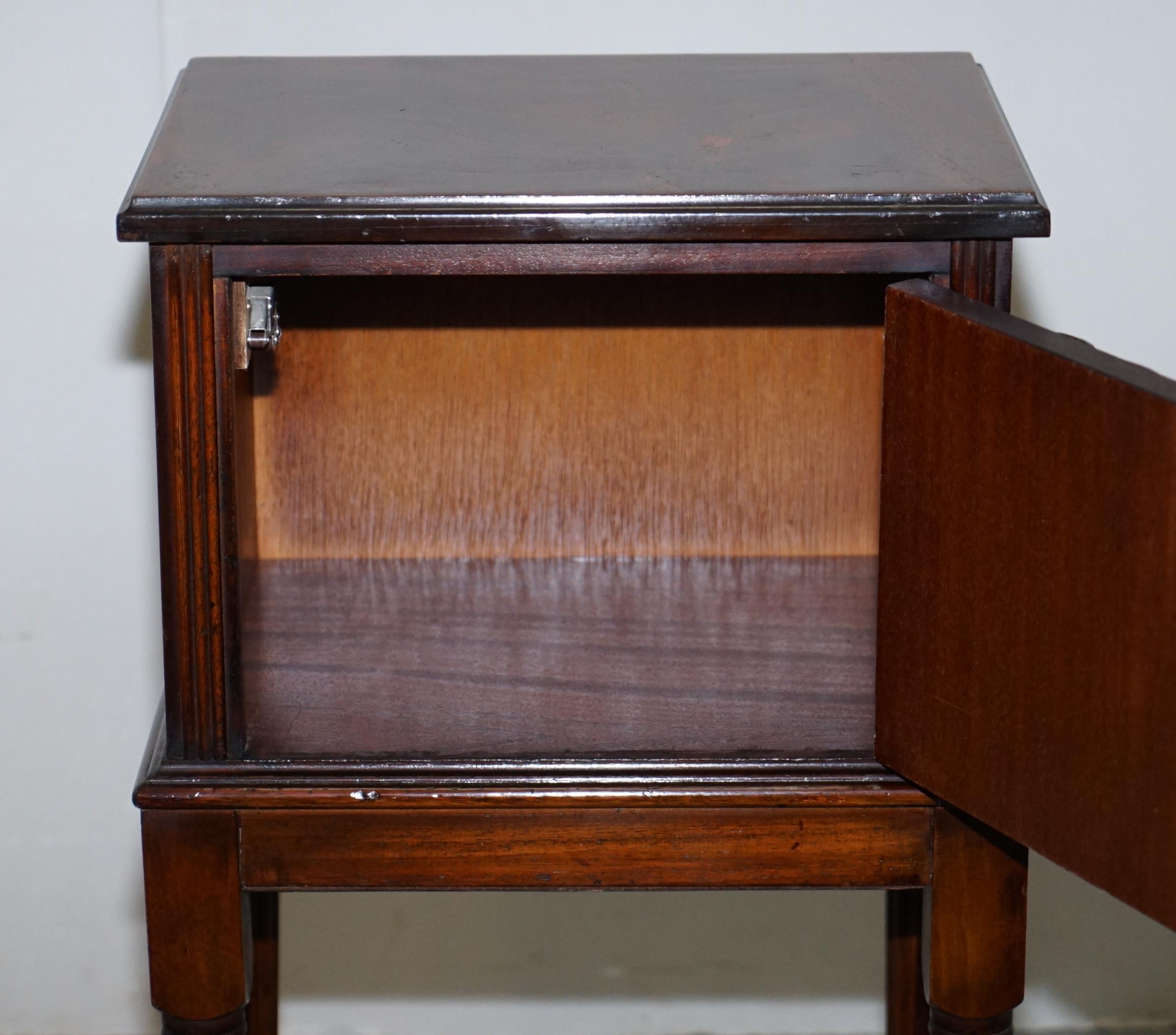 Lovely Pair of Fully Restored Faux Book Front Side End Lamp Wine Table Cupboards 4