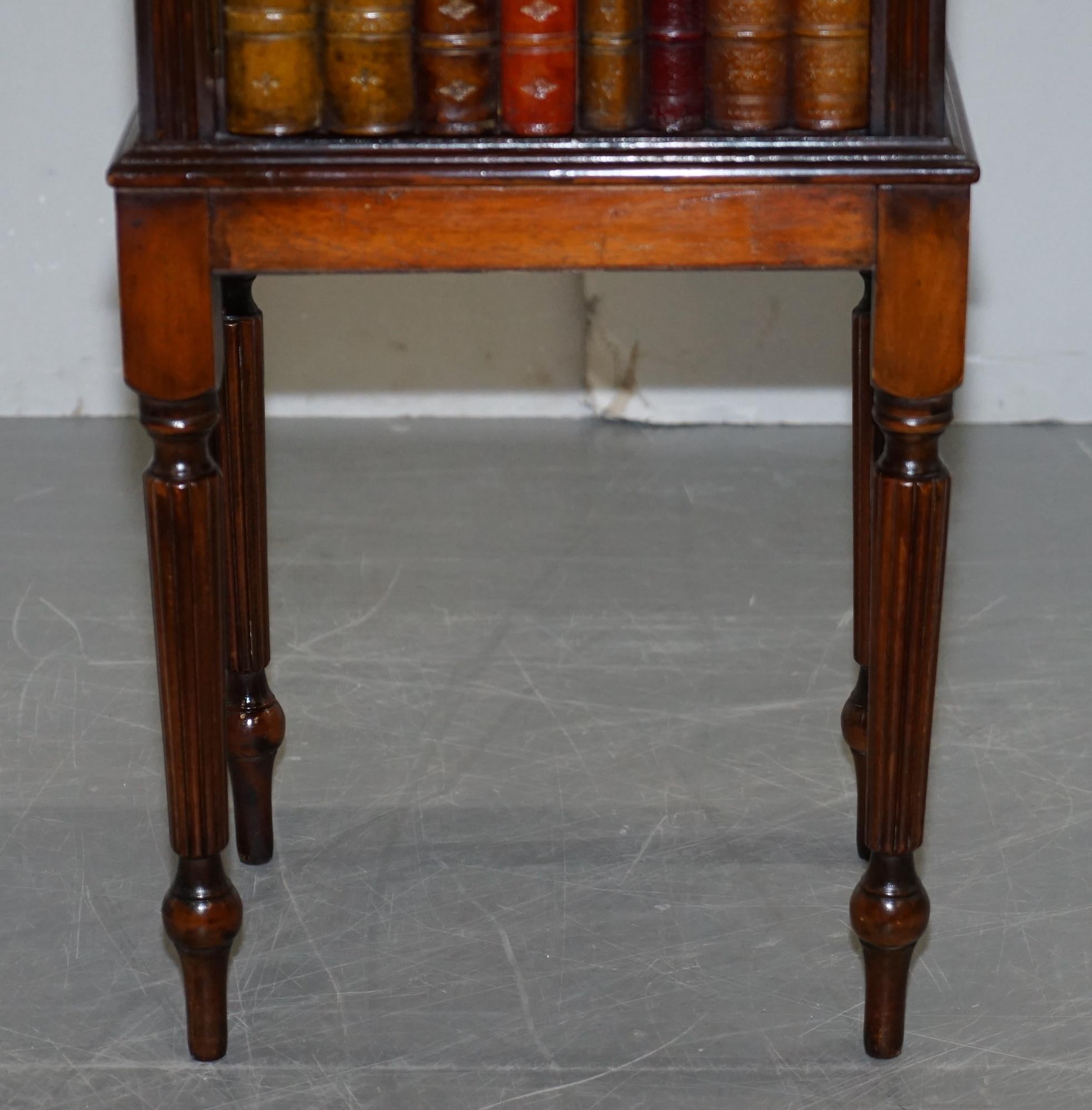 Lovely Pair of Fully Restored Faux Book Front Side End Lamp Wine Table Cupboards 11