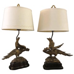 Antique Lovely Pair of Georgian Ho Ho Bird Collector's Lamps