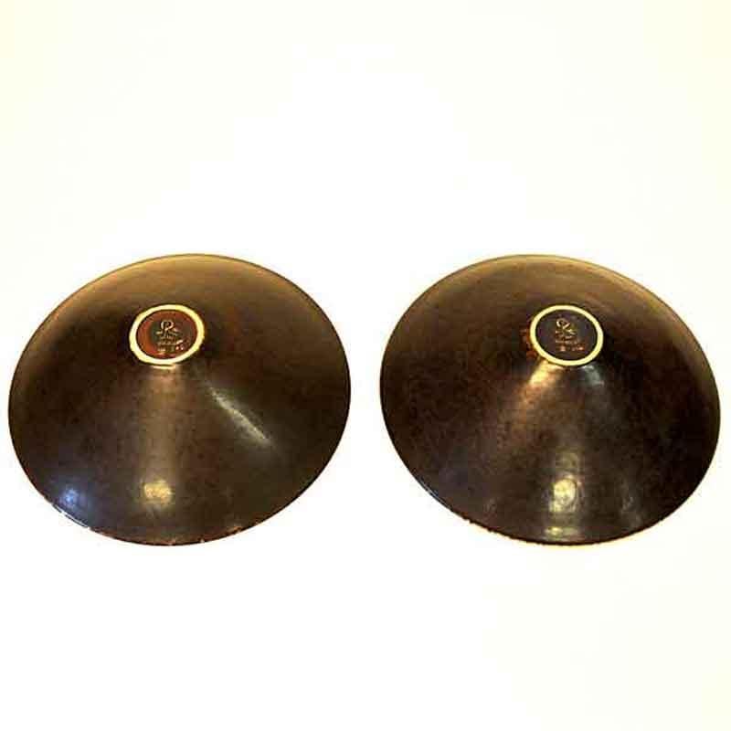 Glazed Lovely pair of glazed vintage ceramic bowls by Carl Harry Stålhane, Sweden 1950s