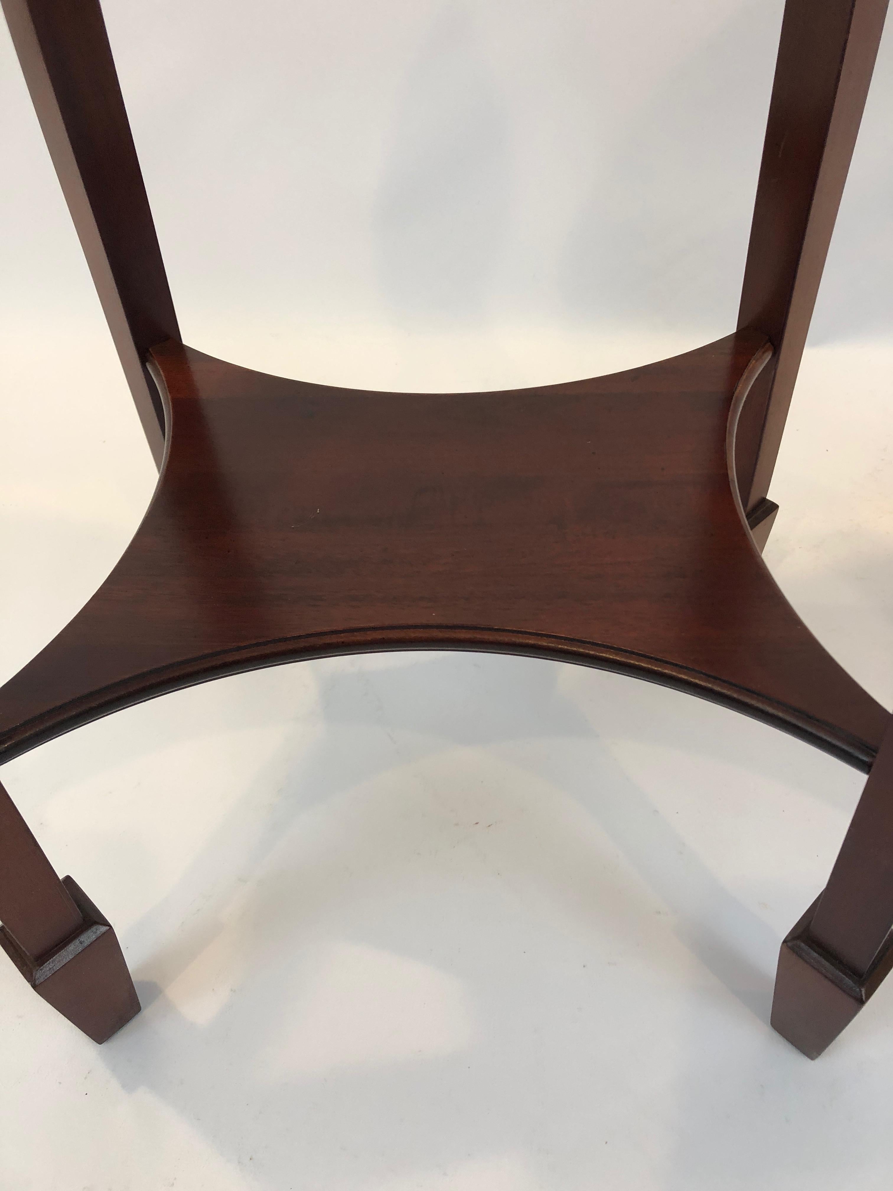 Lovely Pair of Heckman Oval Flame Mahogany Side Tables 3