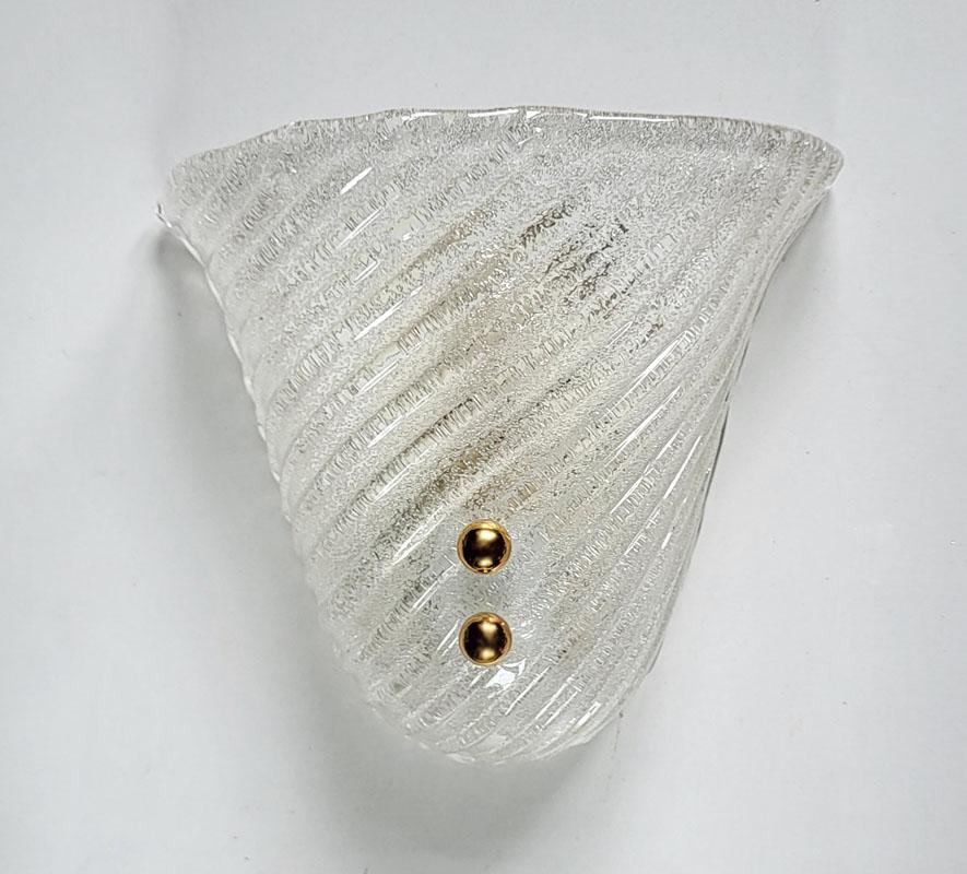 20th Century Lovely Pair of Italian Vintage Murano Glass Sconces 1970s For Sale