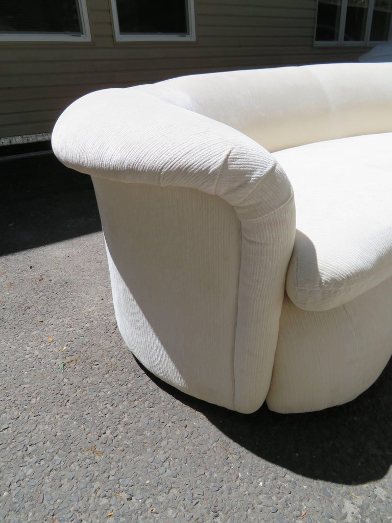 Lovely Pair of Kidney Shaped Curved Sofa MidCentury Modern For Sale at 1stDibs