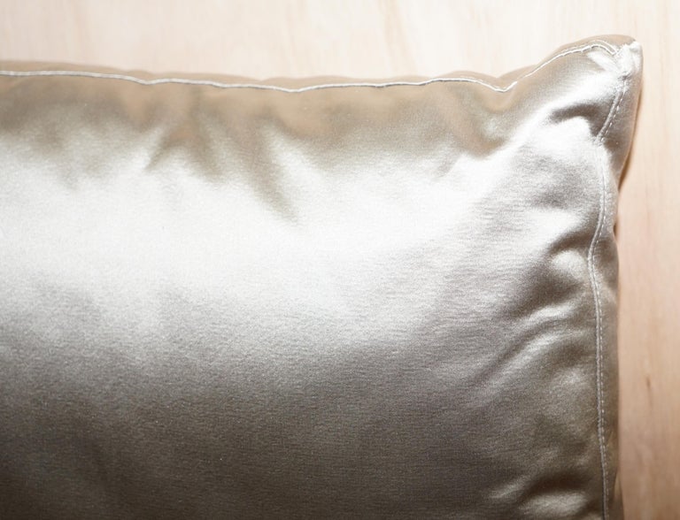 Lovely Pair of Large Silver Scatter Cushions from Fendi Sofa Luxury Silky Finish at 1stDibs