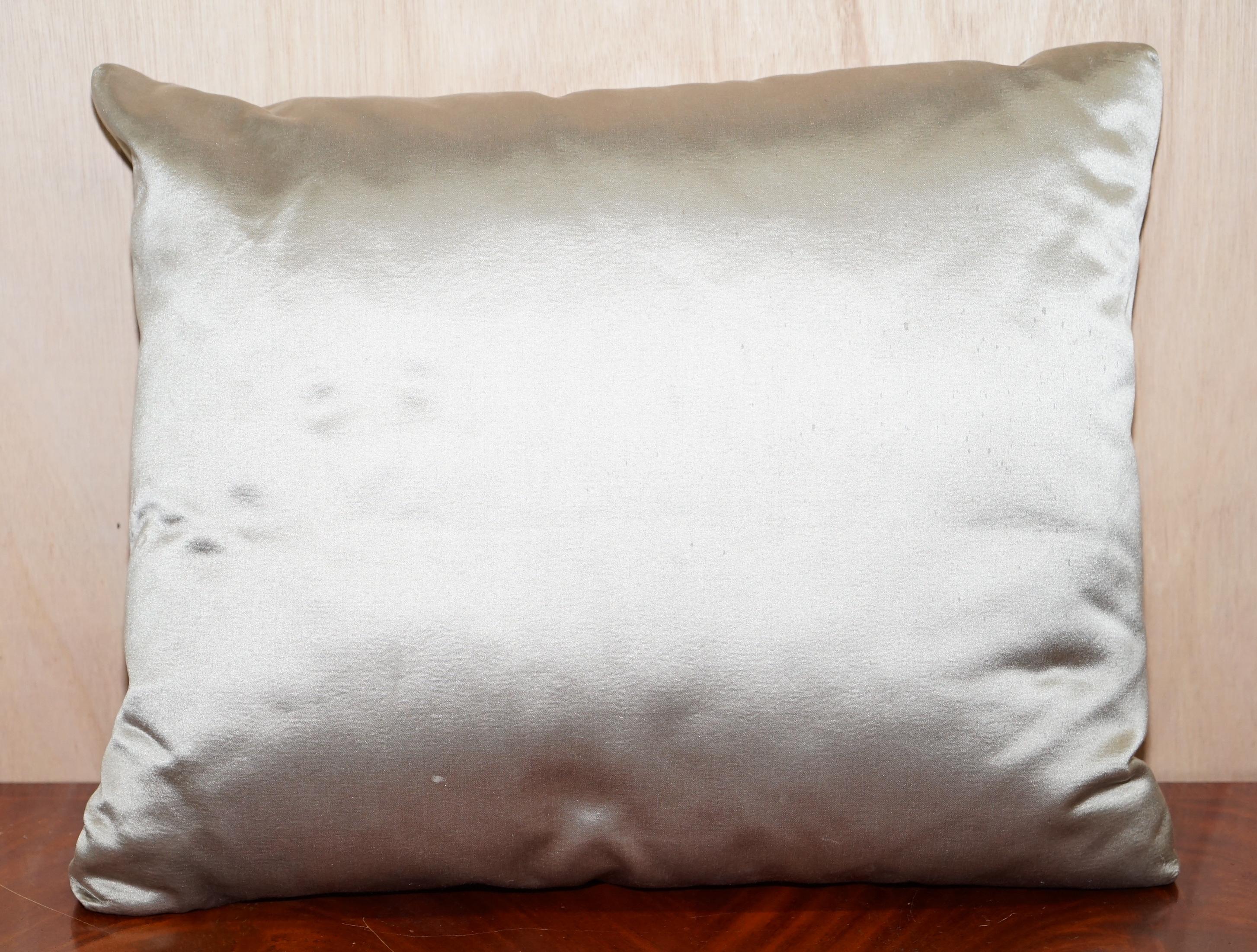 large silver cushions