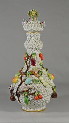 Lovely Pair of Meissen Style Volkstedt Schneeballen Vases