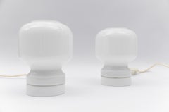 Lovely Pair of Mid-Century Modern Opal Glass Table Lamps, 1960s