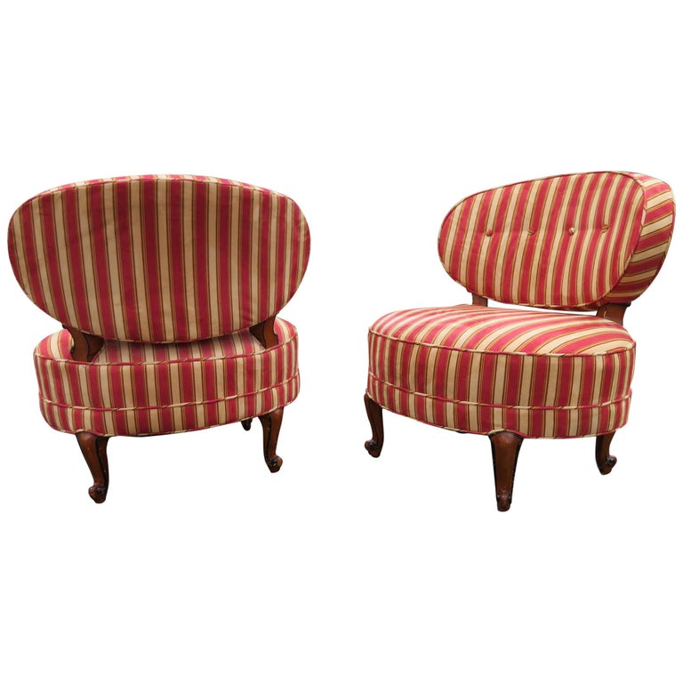 Lovely Pair of Napoleon Billy Haines Style Slipper Chairs - Main Image