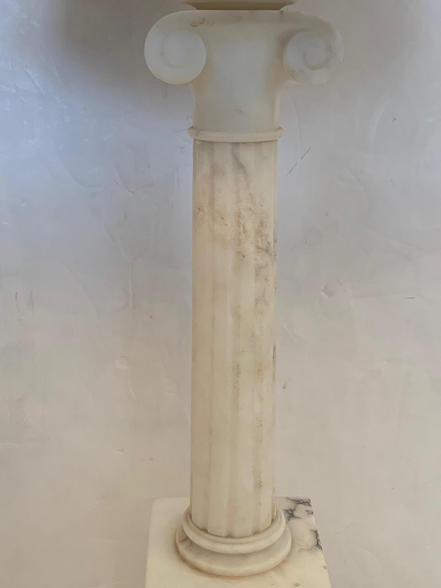 Lovely Pair of Neoclassical Style Marble Table Lamps 6
