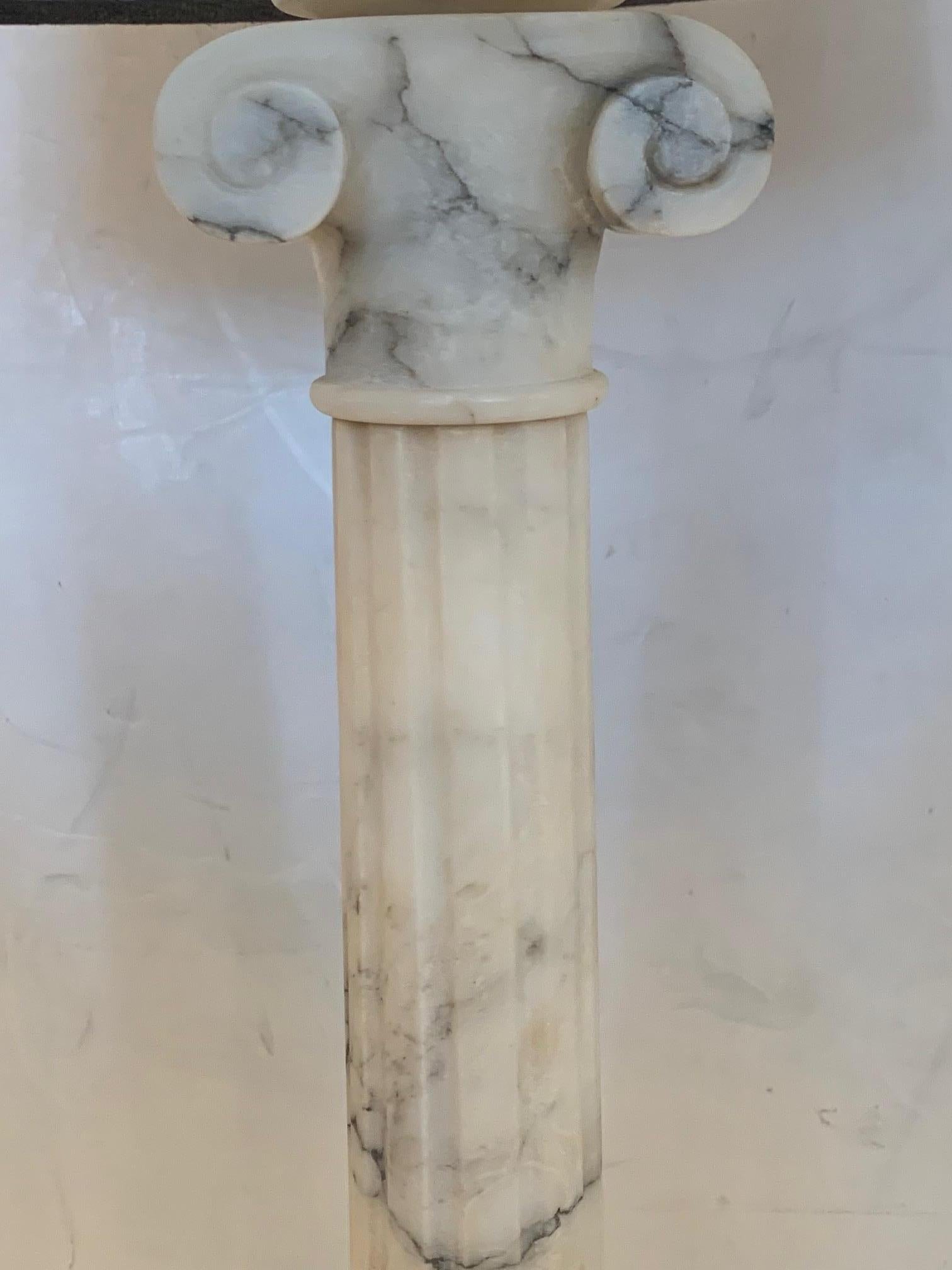 American Lovely Pair of Neoclassical Style Marble Table Lamps