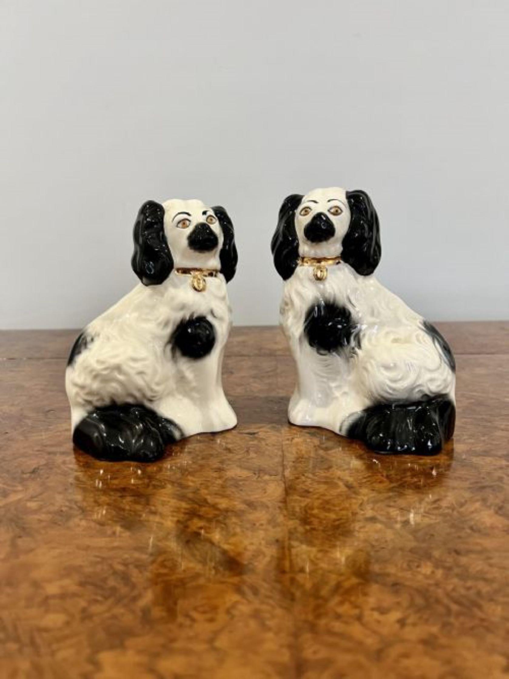 Schönes Paar hochwertiger antiker Beswick Staffordshire Hunde  (20. Jahrhundert) im Angebot