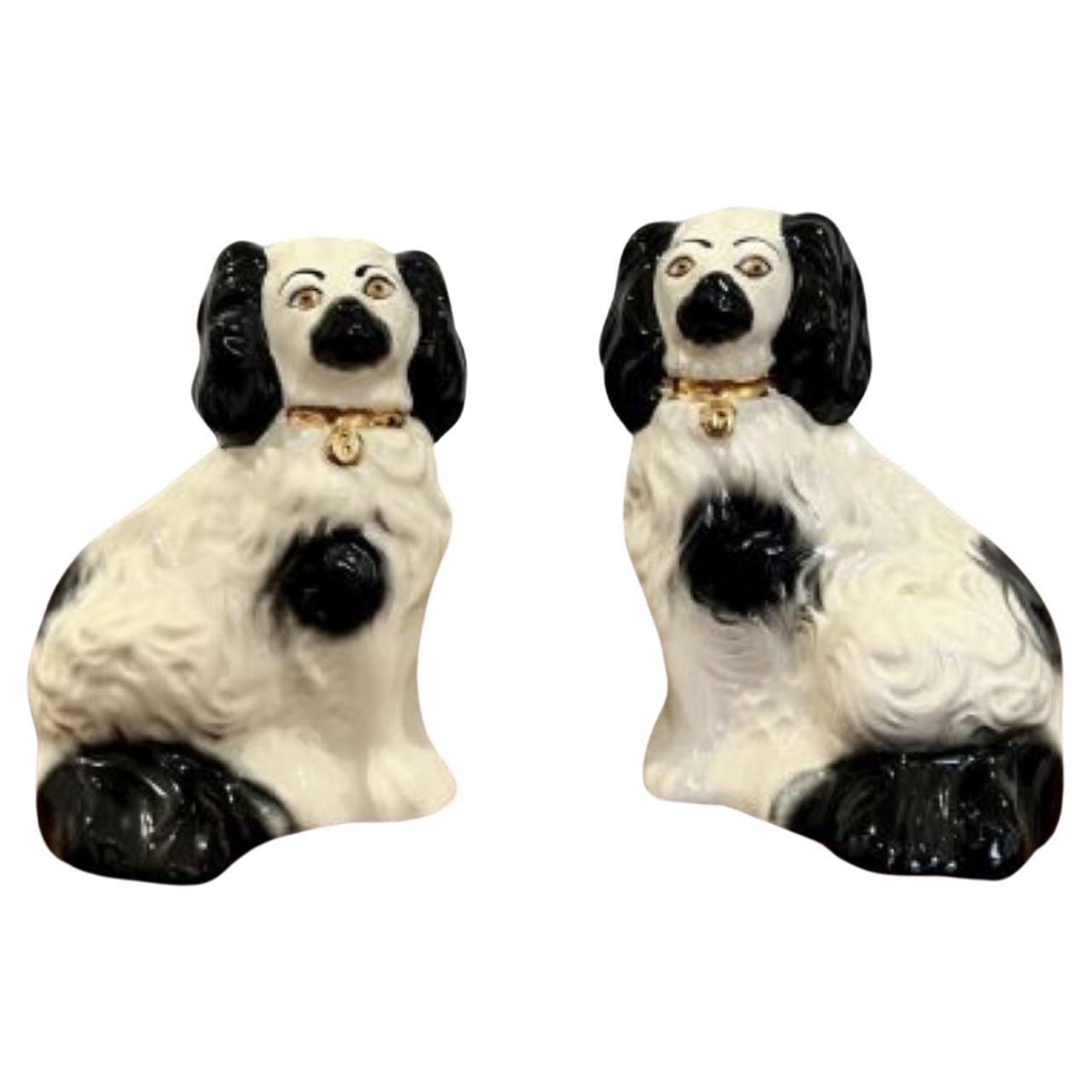 Schönes Paar hochwertiger antiker Beswick Staffordshire Hunde  im Angebot