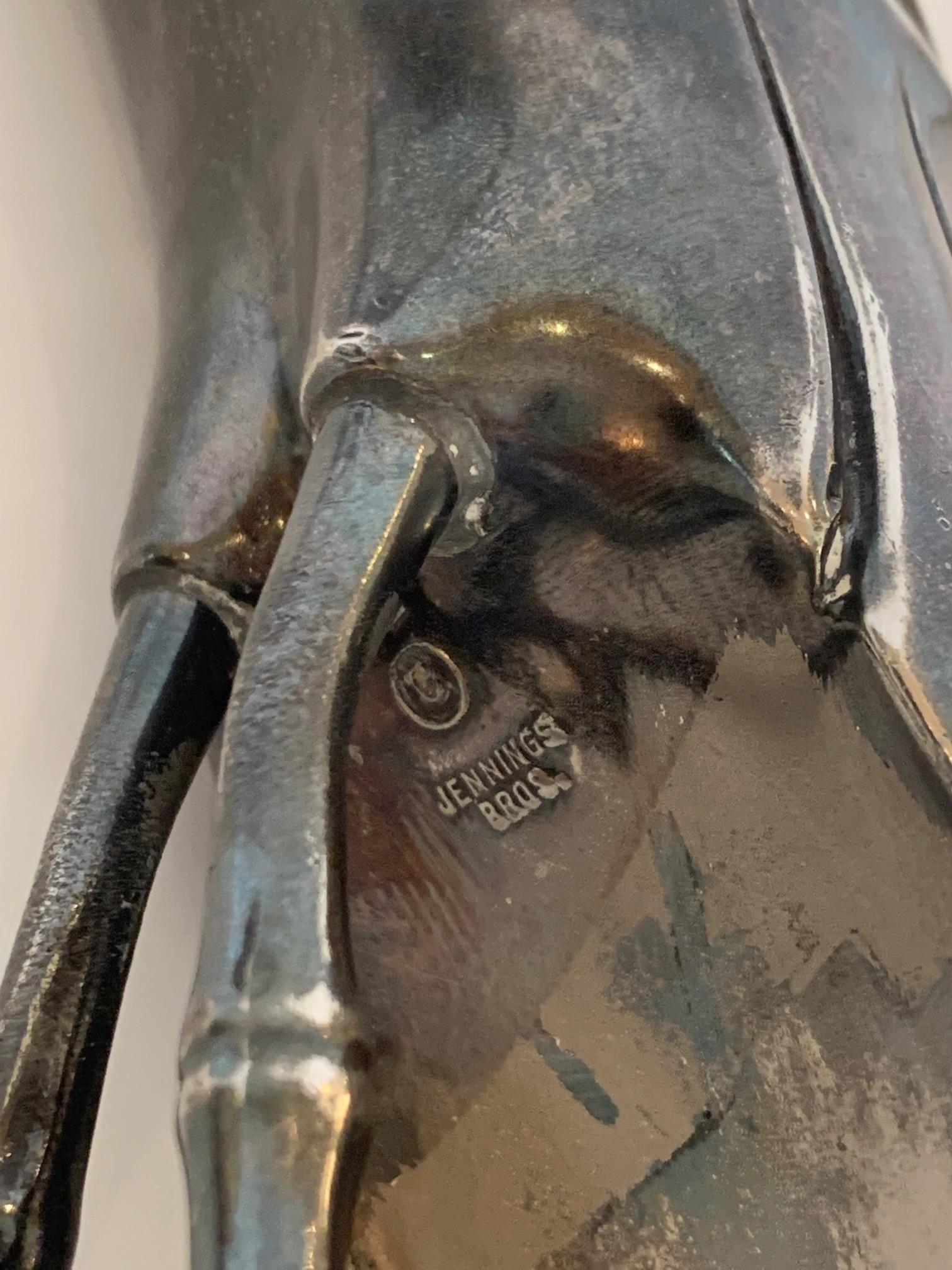 Lovely Pair of Silverplate Egret Bird Sculptures 2