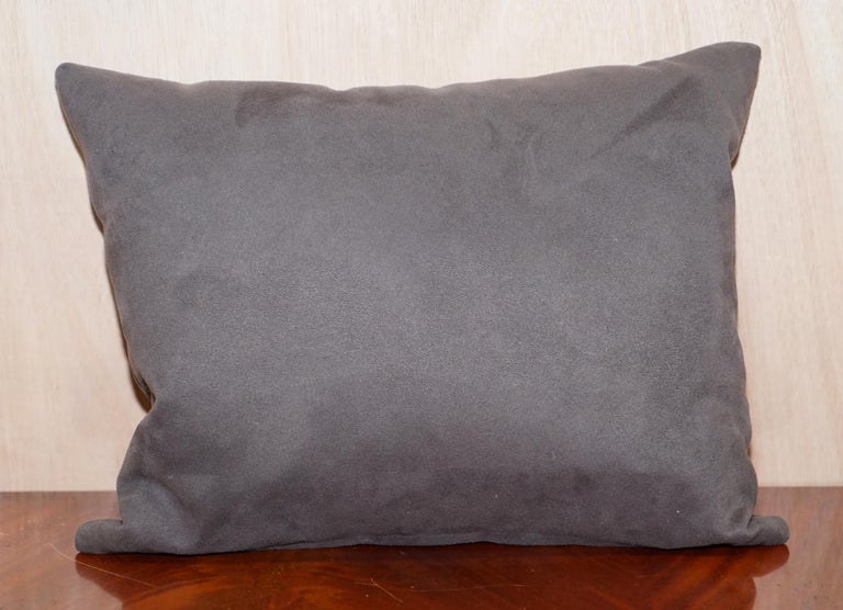 Lovely Pair of Soft Suede Large Grey Scatter Cushions from Fendi Sofa