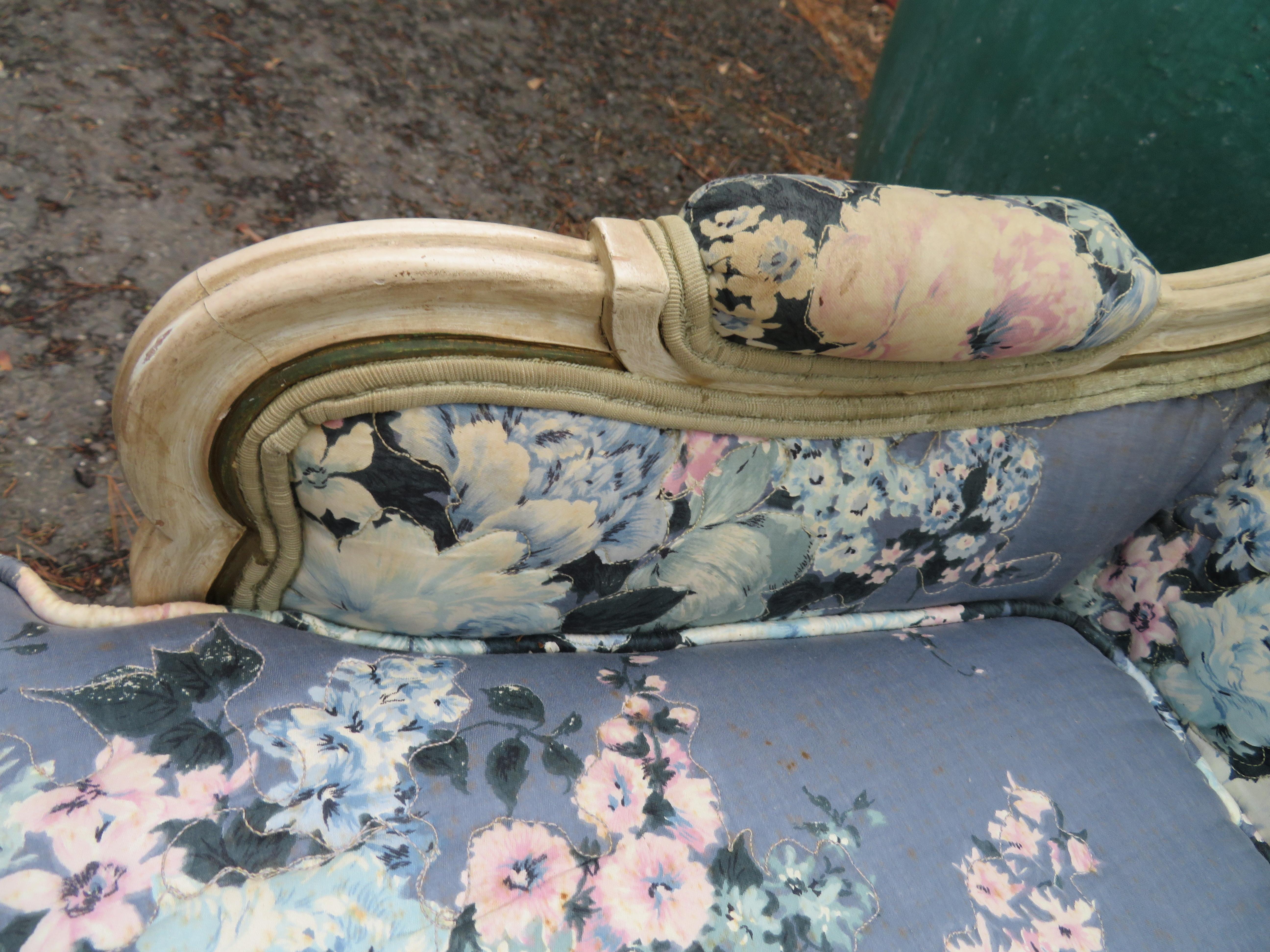 Painted Lovely Pair of Statuesque French Country Wingback Chairs Midcentury For Sale