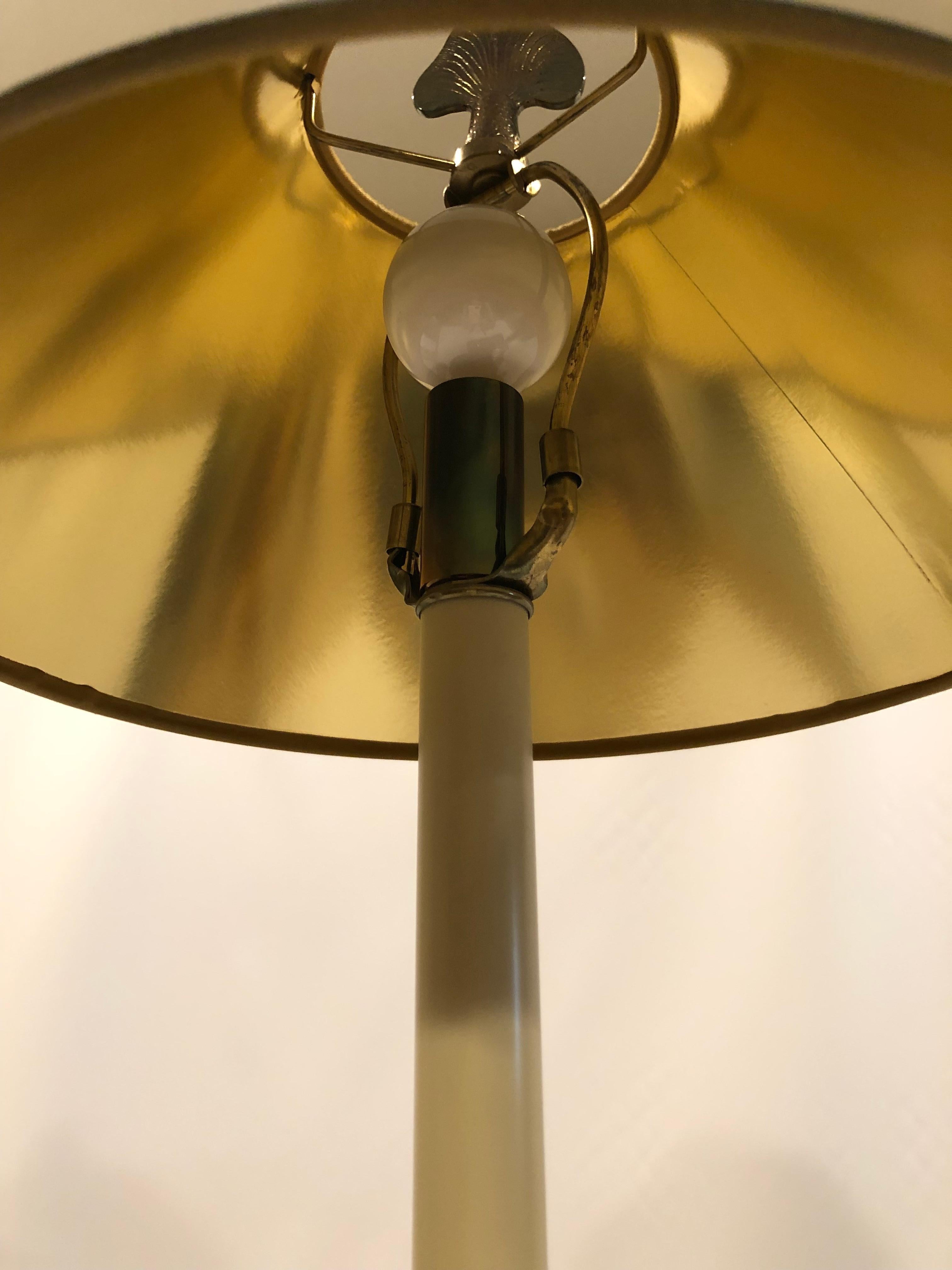 Neoclassical Lovely Pair of Tall Elegant Brass Dolphin Motif Table Lamps by Chapman